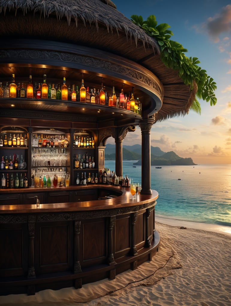 Cocktail bar on beach Jamaica