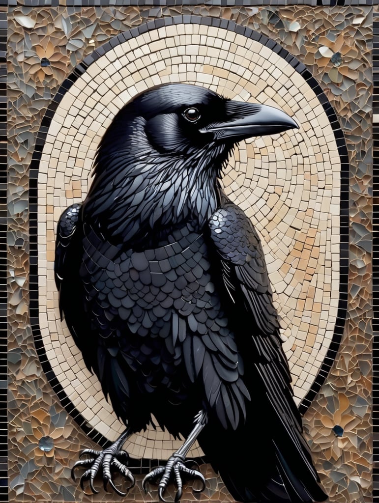 Art Mosaik black raven
