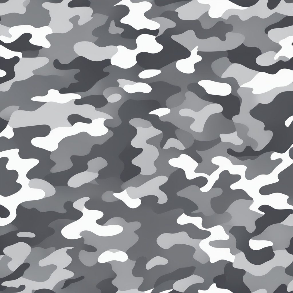 camouflage pattern, military, vector art, grey colors, seamless, modern