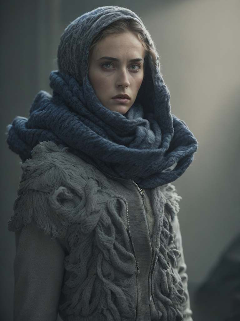 White woolen knited woman sweater