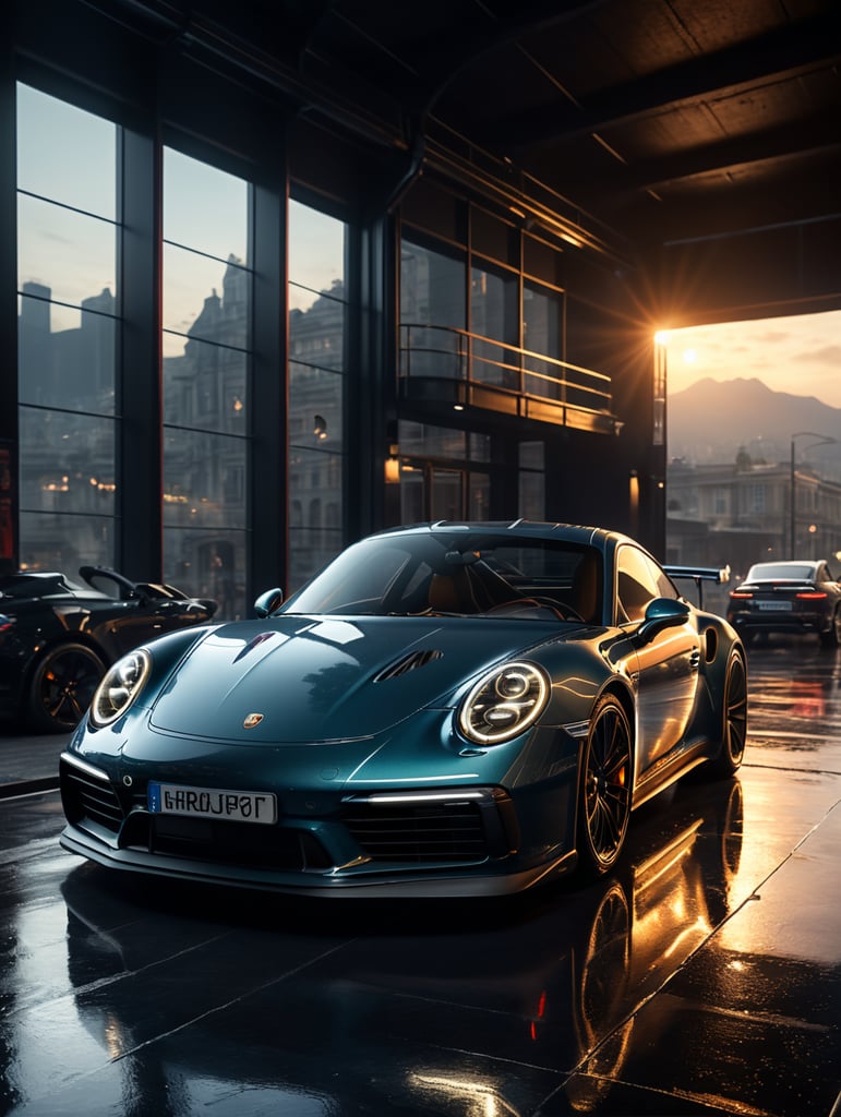 ((Porsche 911, 3D render), ultra quality, HDR, UHD, photorealistic, professional photograph, studio lighting, exterior view, sleek design, shiny surface, luxury car, sport car, cinematic composition, unreal engine, 4k, 8k, trending on ArtStation)