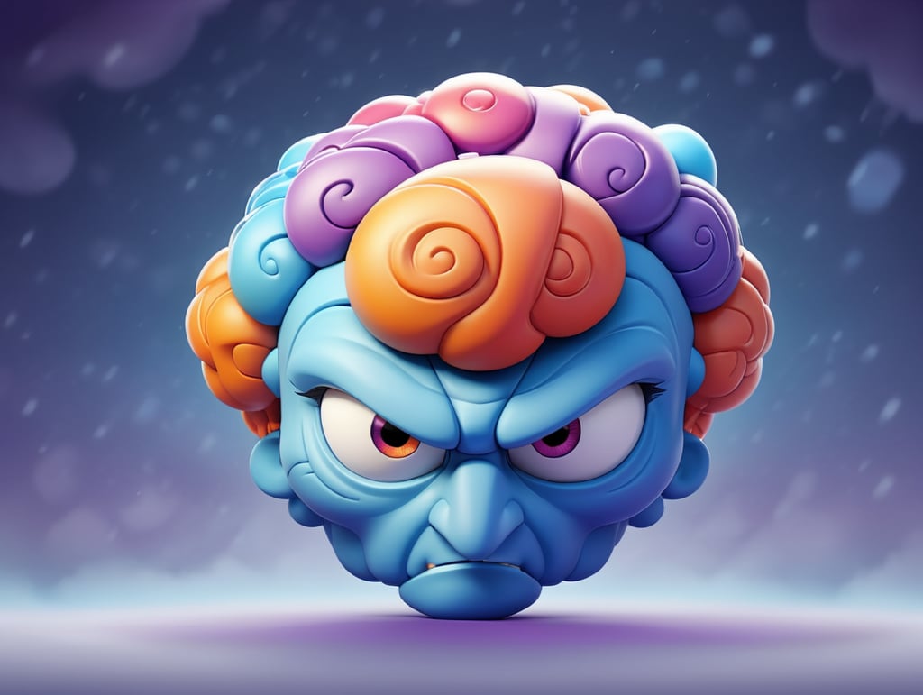 clouds in shape of a brain, with orange coloring, as a logo