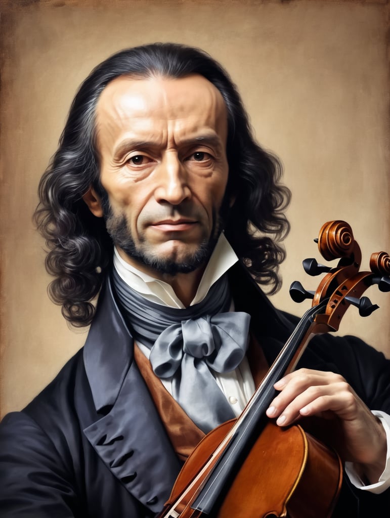 Portrait Niccolò Paganini - That is why Paganini is known as the devil's violinist.