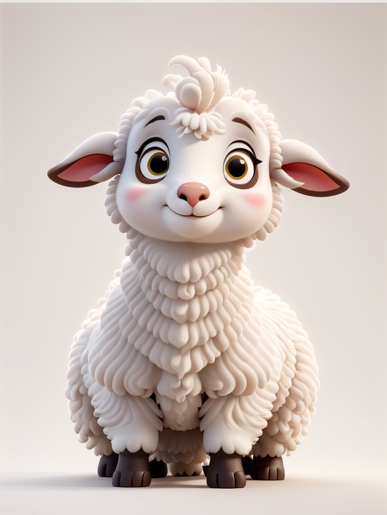 Cartoon of a cute sheep on a white background
