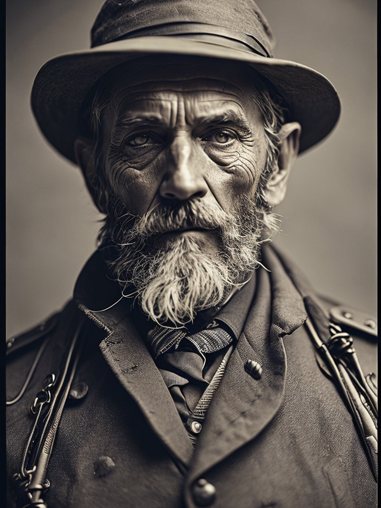 a wet plate photograph of a grizzled old sea captain