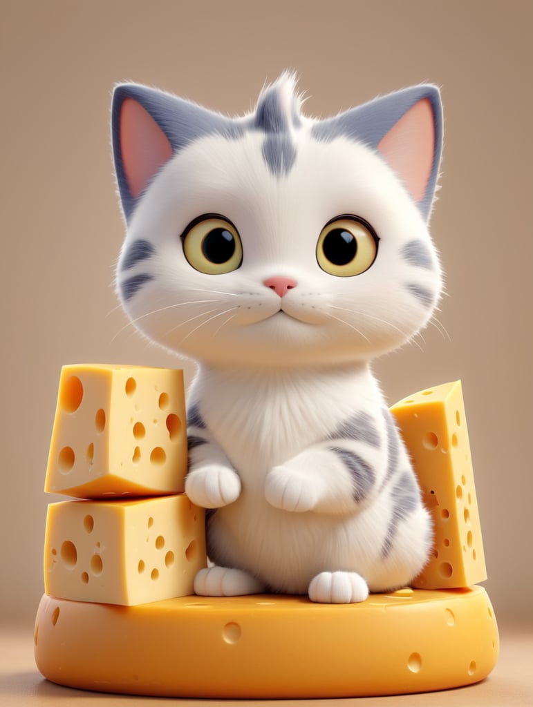 A cheese boy and a cheese cat