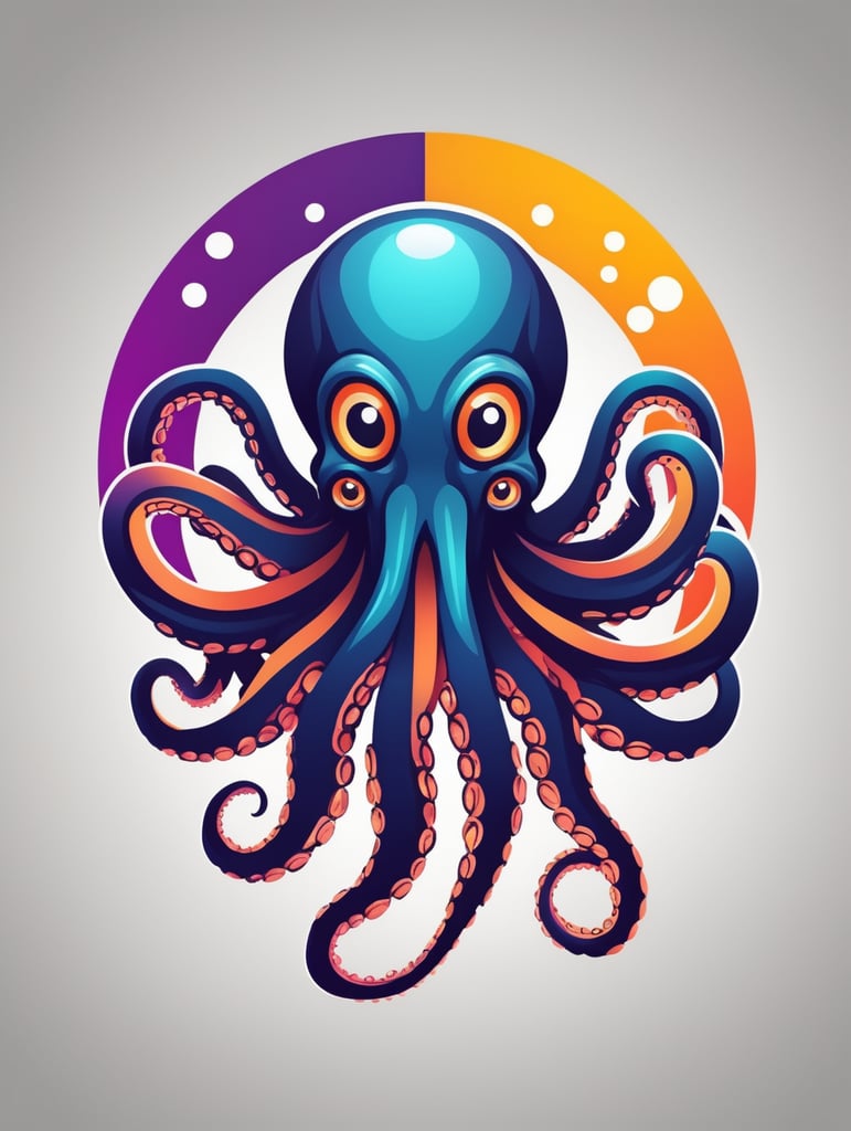 Octopus logo, bright colors, Gaming Logo, vector image