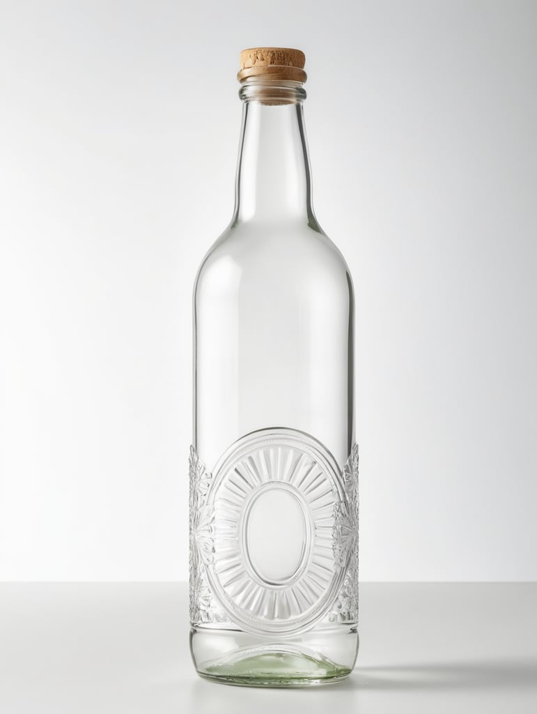 Photo of a Glass Bottle, Empty, Clean, Clear