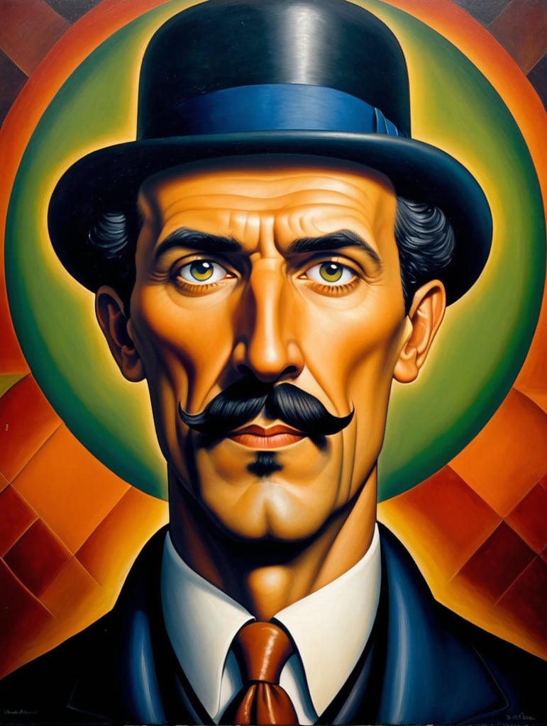 Tarsila do Amaral's painting depicting a face of Sherlock Holmes