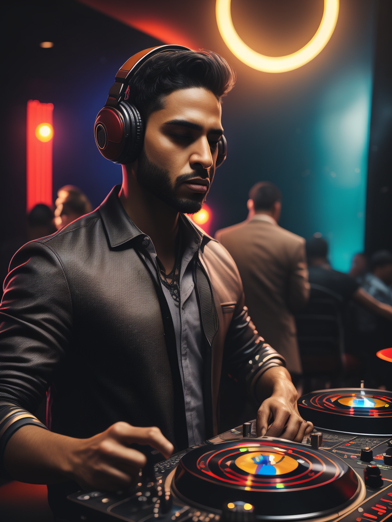 Latin Dj pLAYING in club