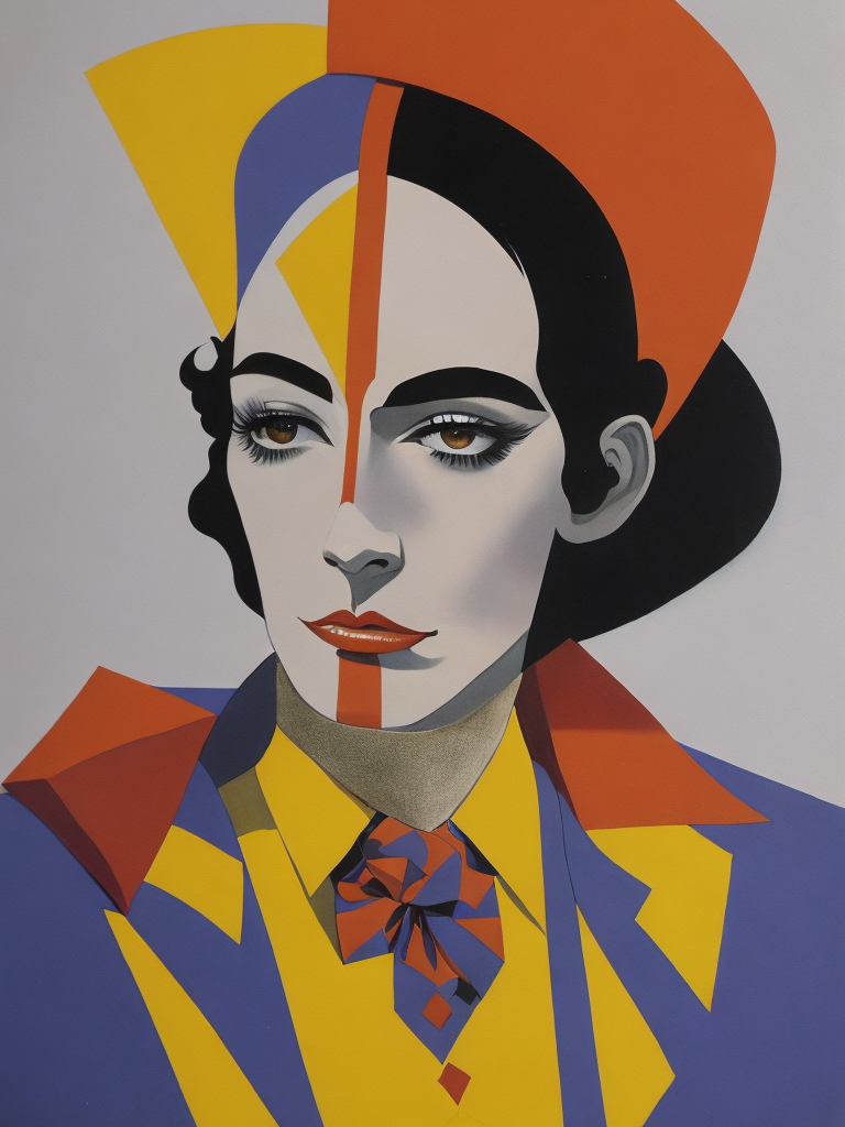 harlequin portrait, painting, illustration, Lithography, Pop-art, style of Richard Lindner