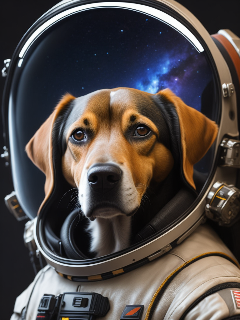 a dog in spacesuit