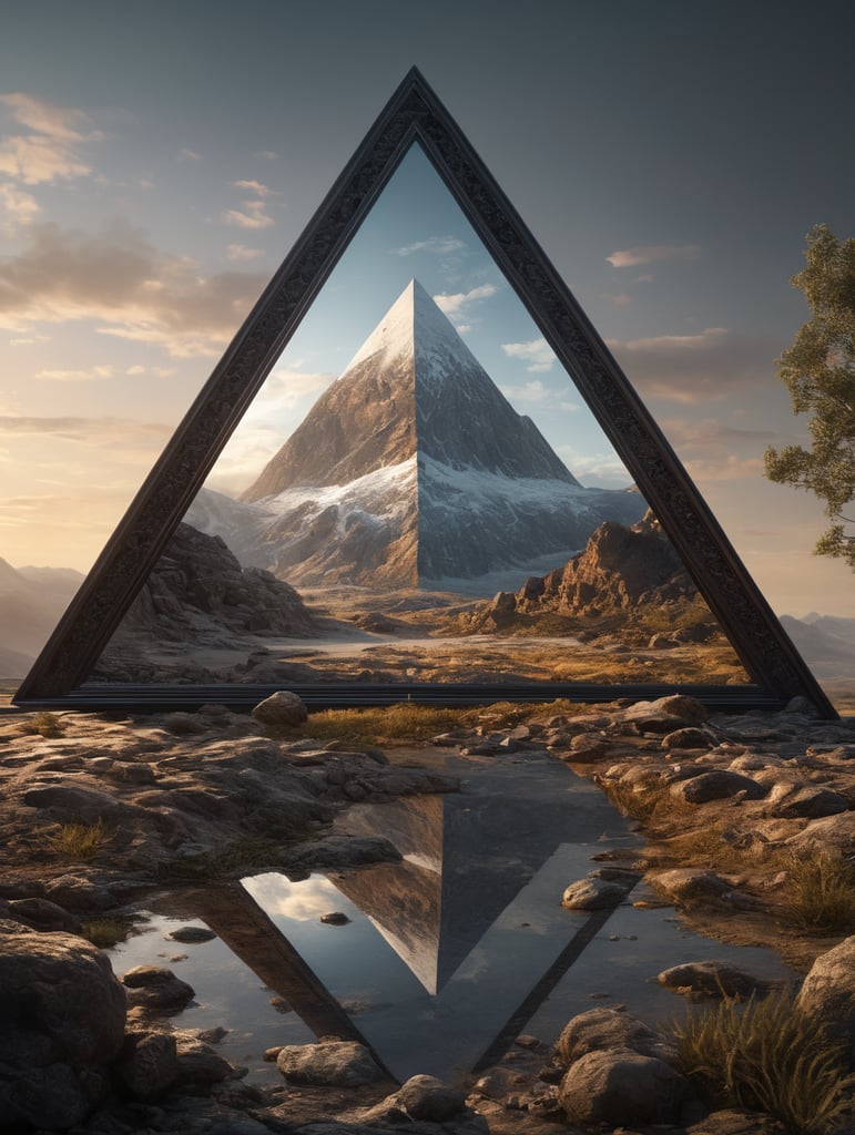 minimal landscape within triangle mirror