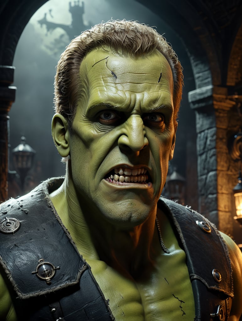 Harry kane dressed as frankenstein in cartoon format