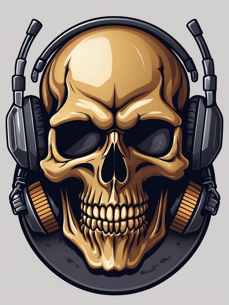 Skull detailed esports gaming logo, vector image