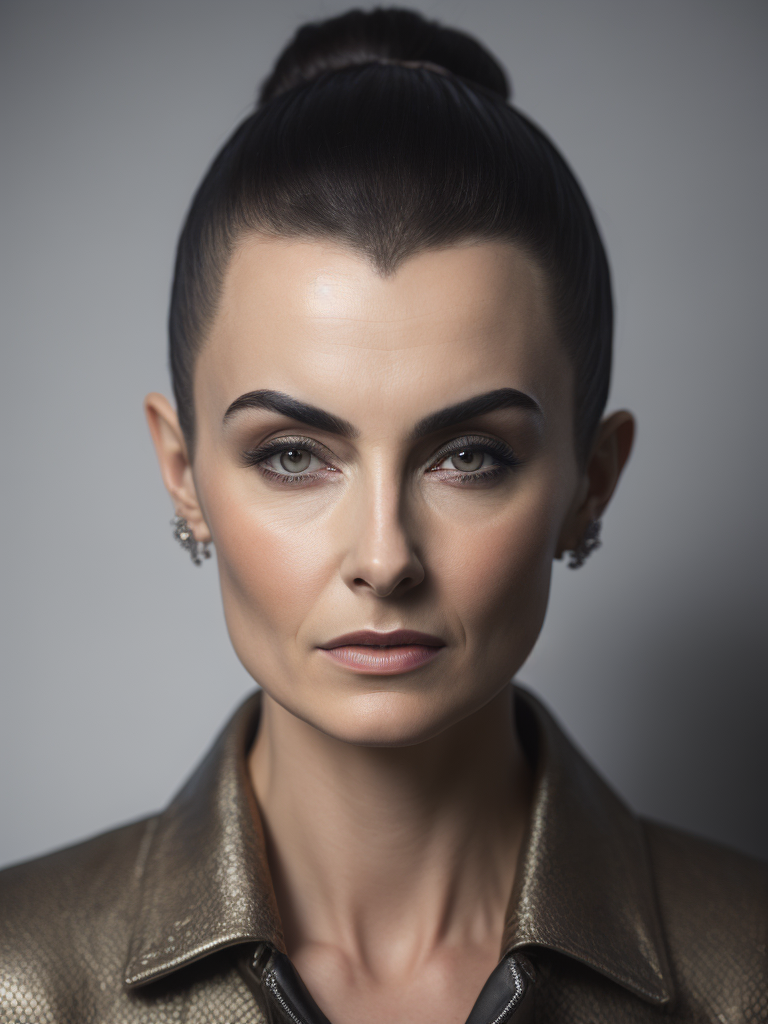 Sinead O'Connor black latex, ultra photo realistic, HD