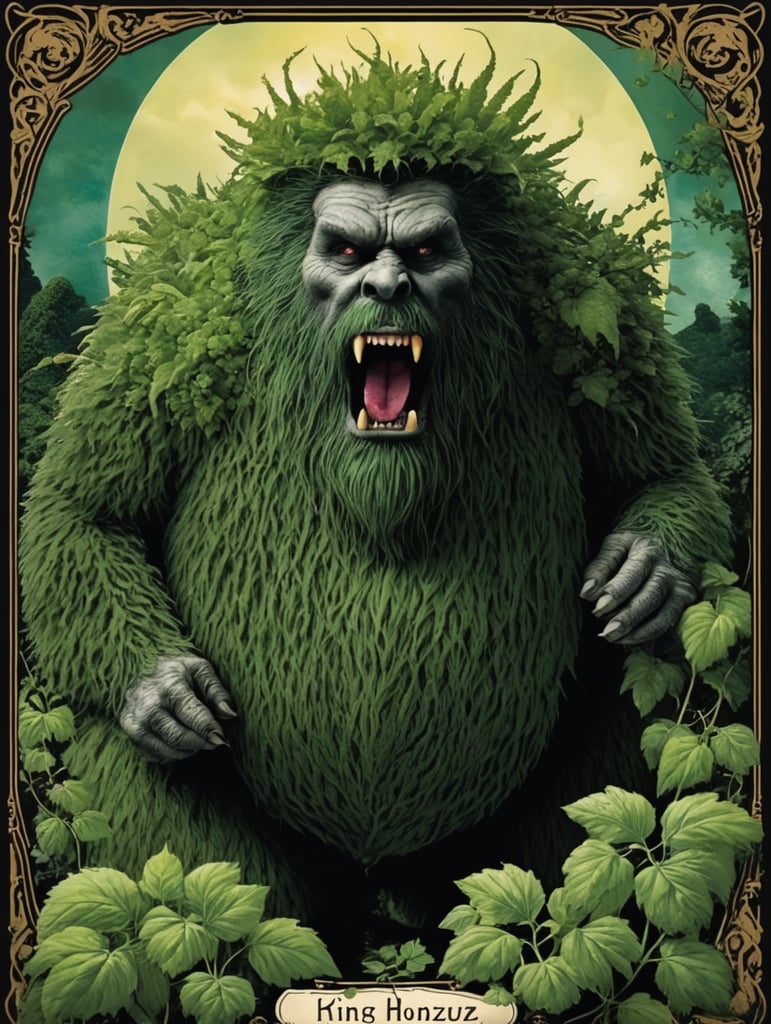 folk horror king monster hirsute kudzu tarot card
