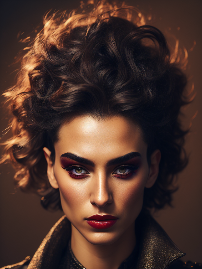 'Portrait of Yigit Özsener, bright and duotone colors, elegant, highly detailed, vogue, fashion magazine, sharp focus, bright expressive makeup, dramatic lighting, depth of field, incredibly high detailed, blurred background' painful facial expression,