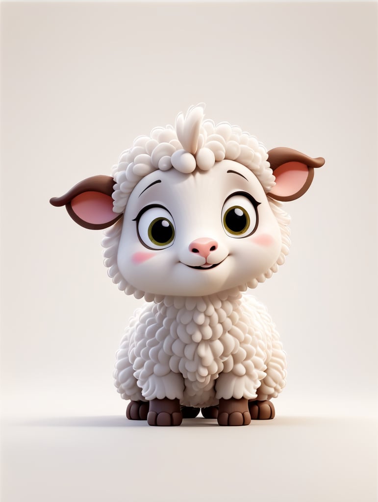 Cartoon of a cute sheep on a white background