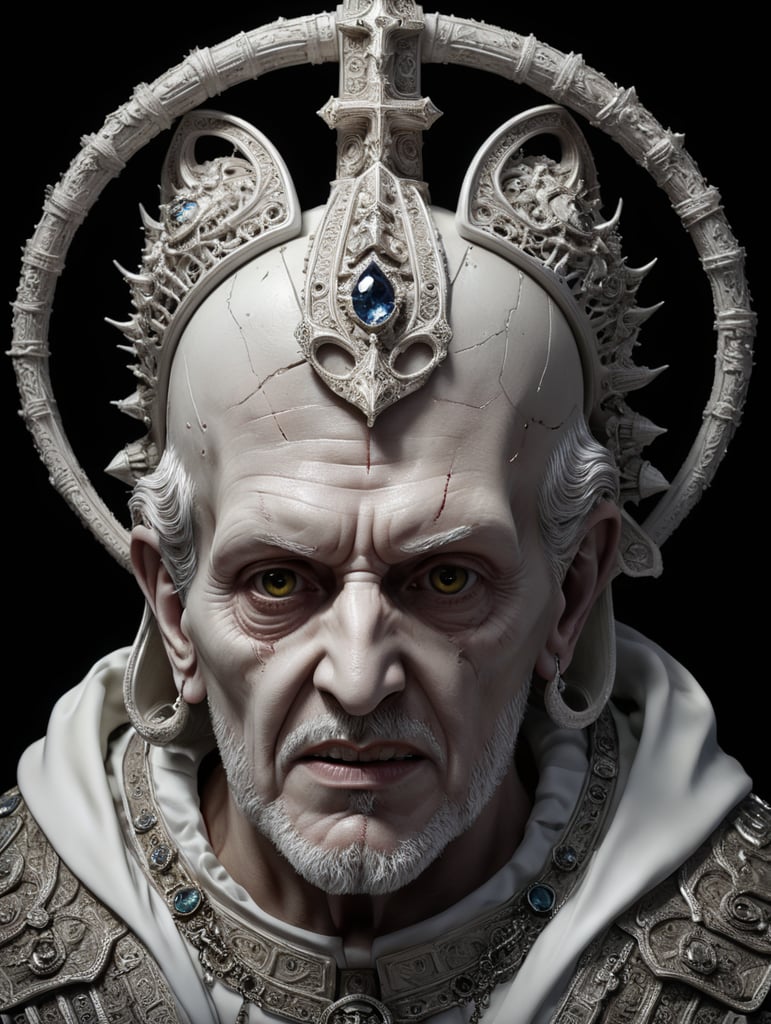 decapitated head of a bishop from the 3rd century church statue notre dame cathedral white image white stone high resolution white colors