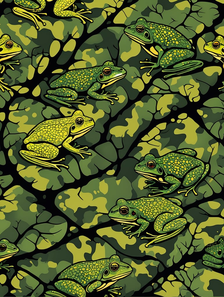 frog skin camouflage pattern, vector art, modern