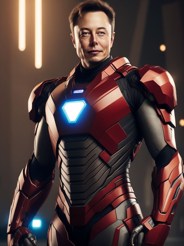 Premium Free ai Images elon musk in the iron man suit from the marvel universe full body high
