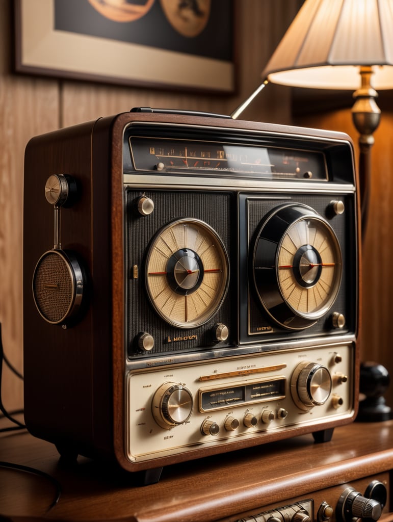 70's retro radio set with antenna