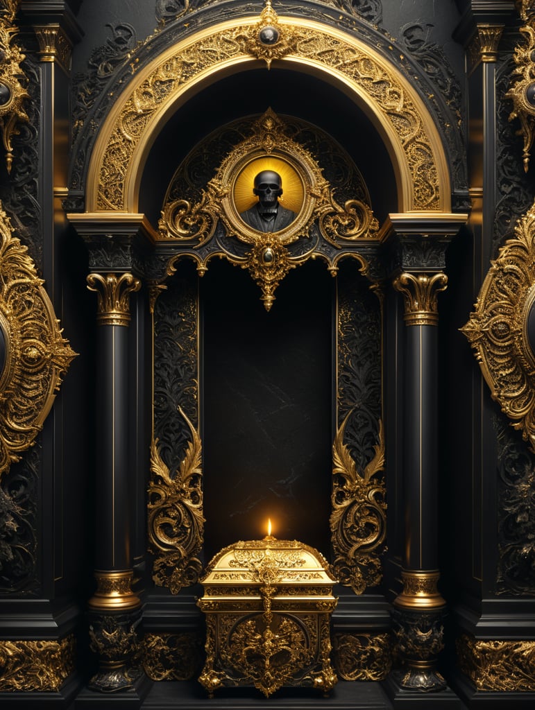 black and gold funeral program,