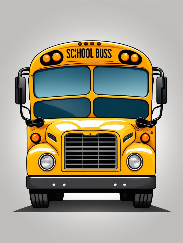 School Bus Vector, mascot logo, bright colors, vector Logo, vector image