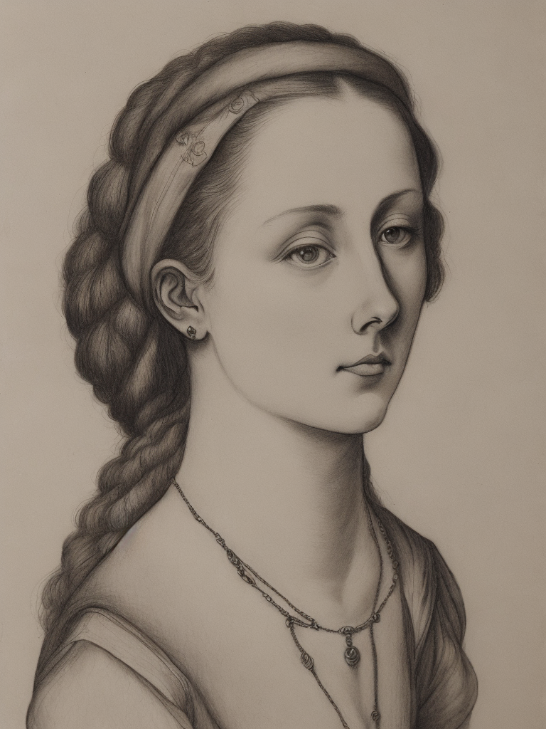 drawing of a woman, style of Lucas Cranach