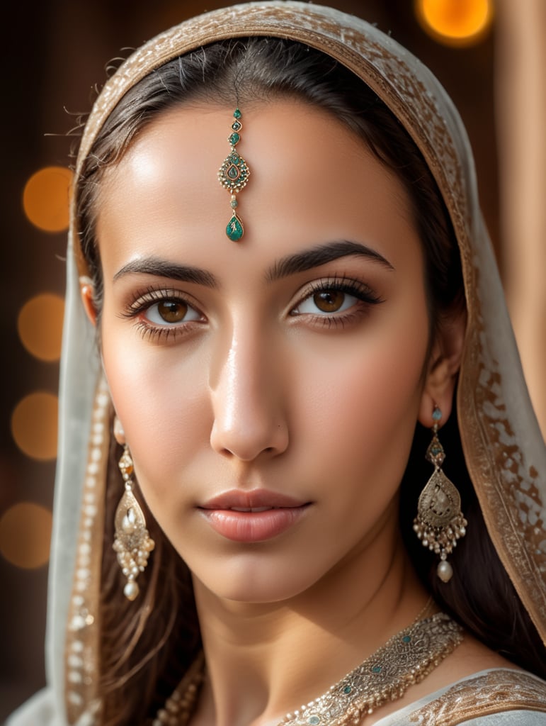 Realistic image of middle eastern looking moroccan female young adult