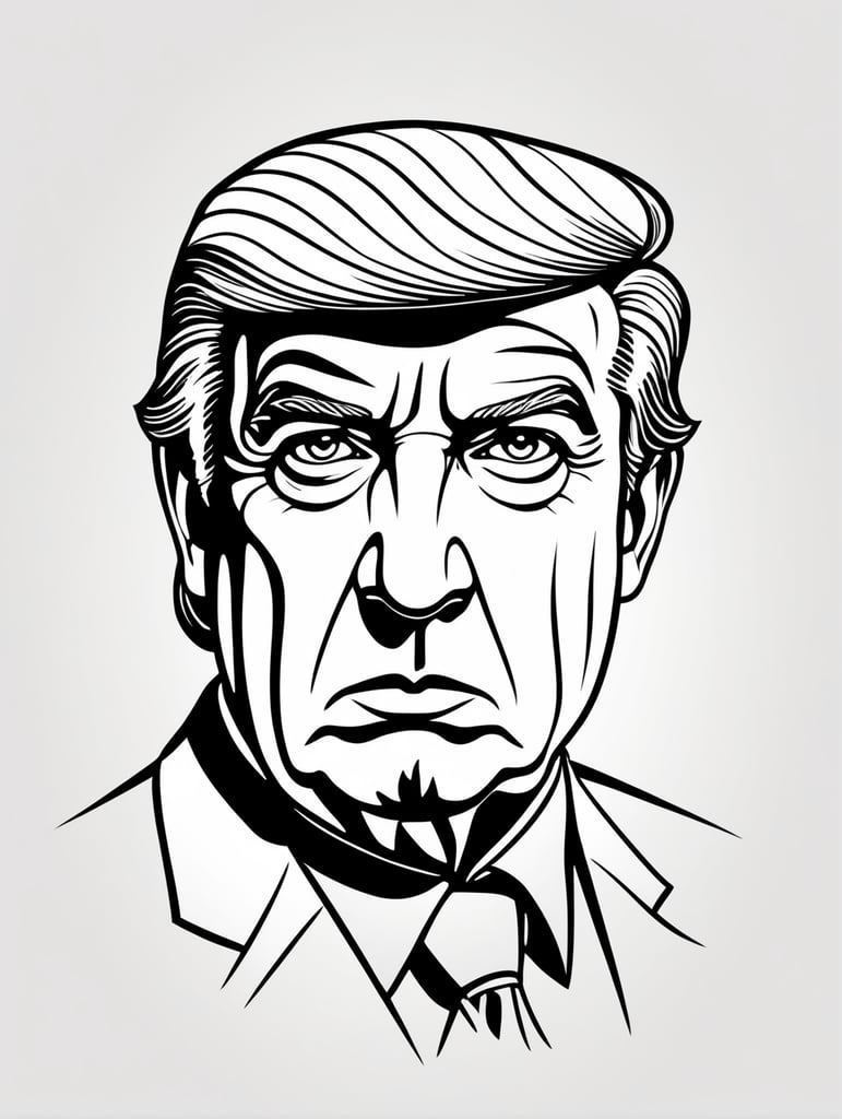 Mafia Boss, in the style of simple line art vector comic art on white background