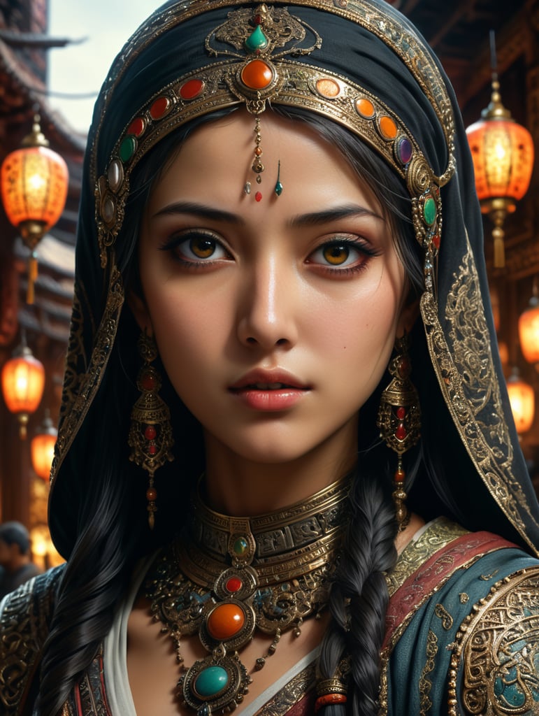 Arab and Japanese mix look in one girl