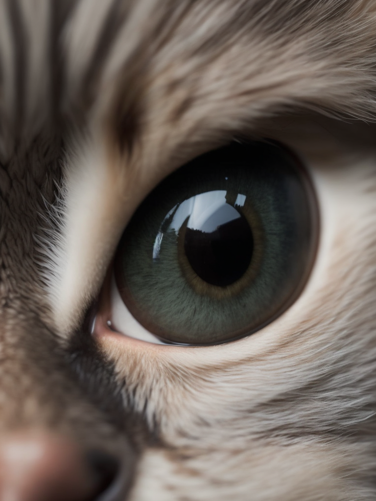 photorealistic image of a cat's eye with high detail and sharp focus
