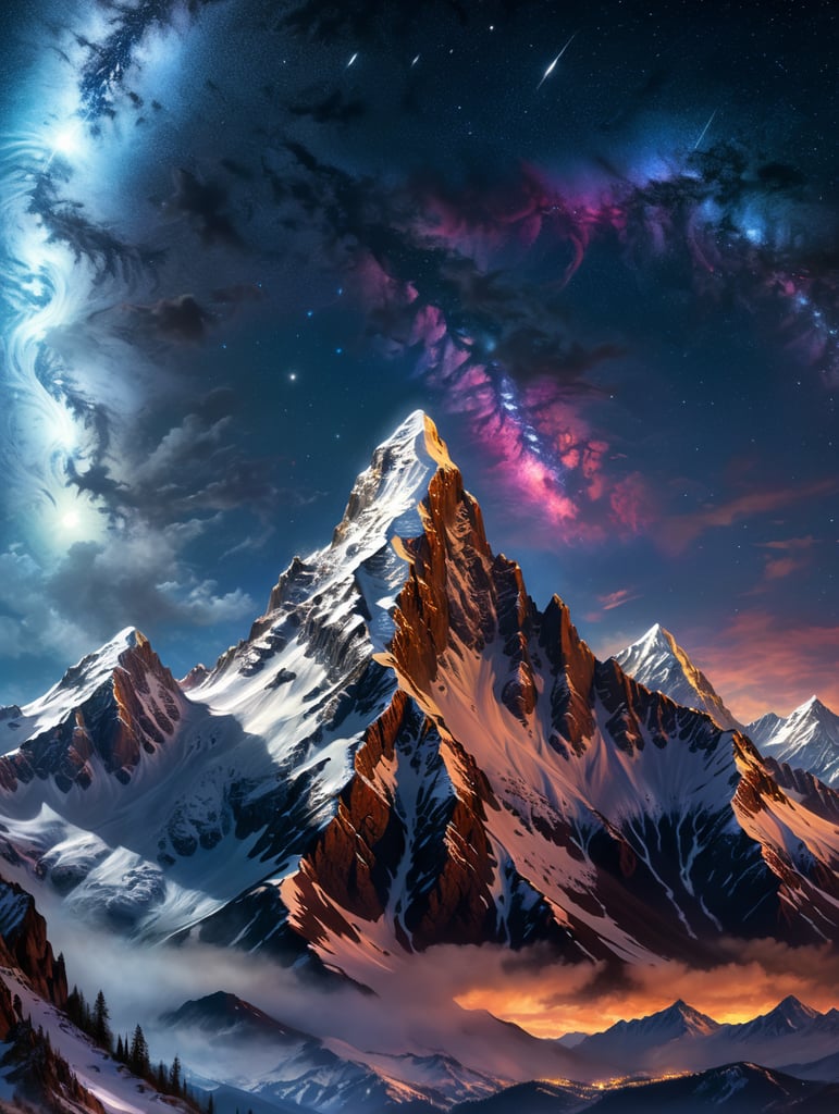 Mountain in the dark