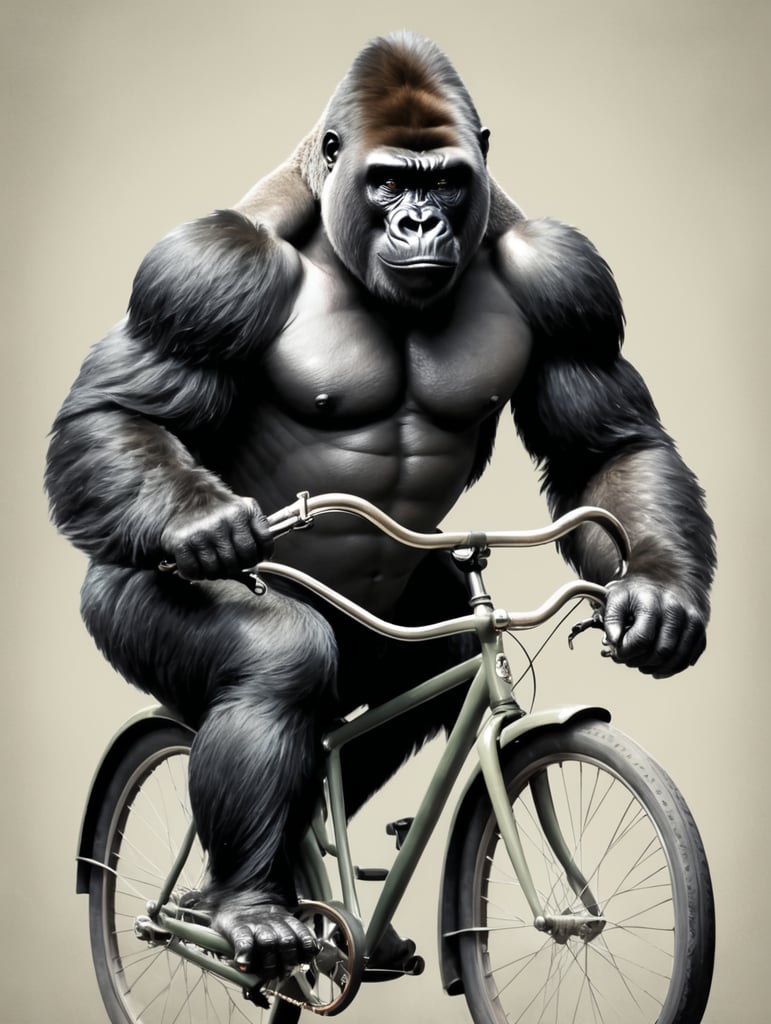 gorilla on a bicycle