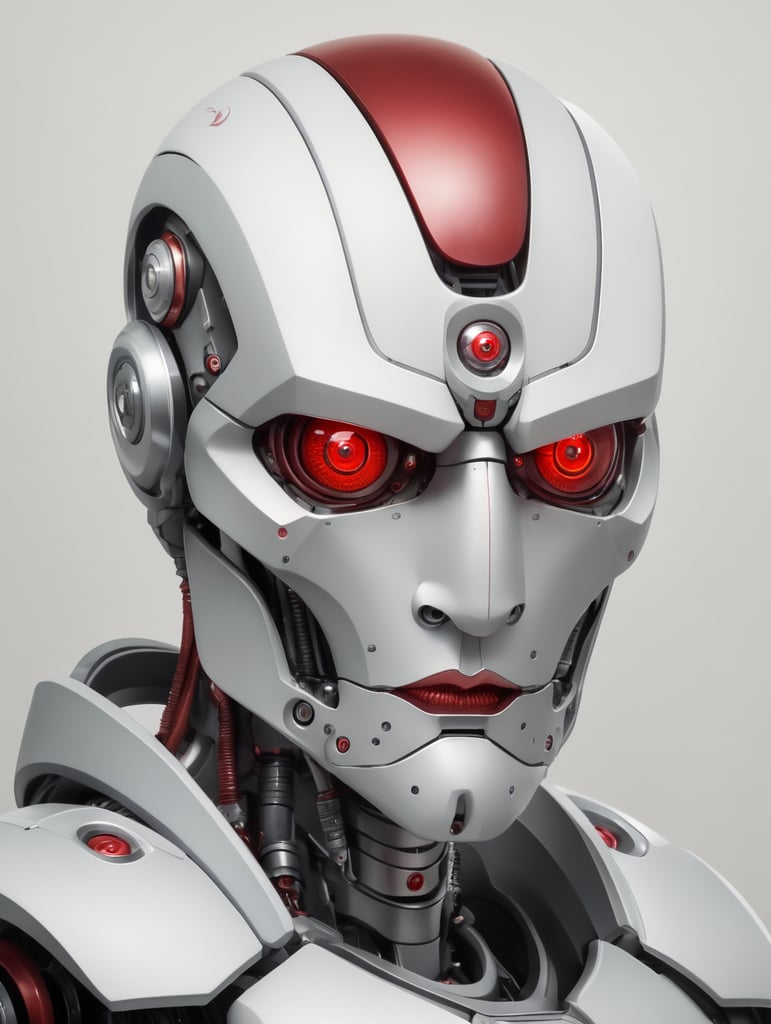 A robot with a red head and one eye