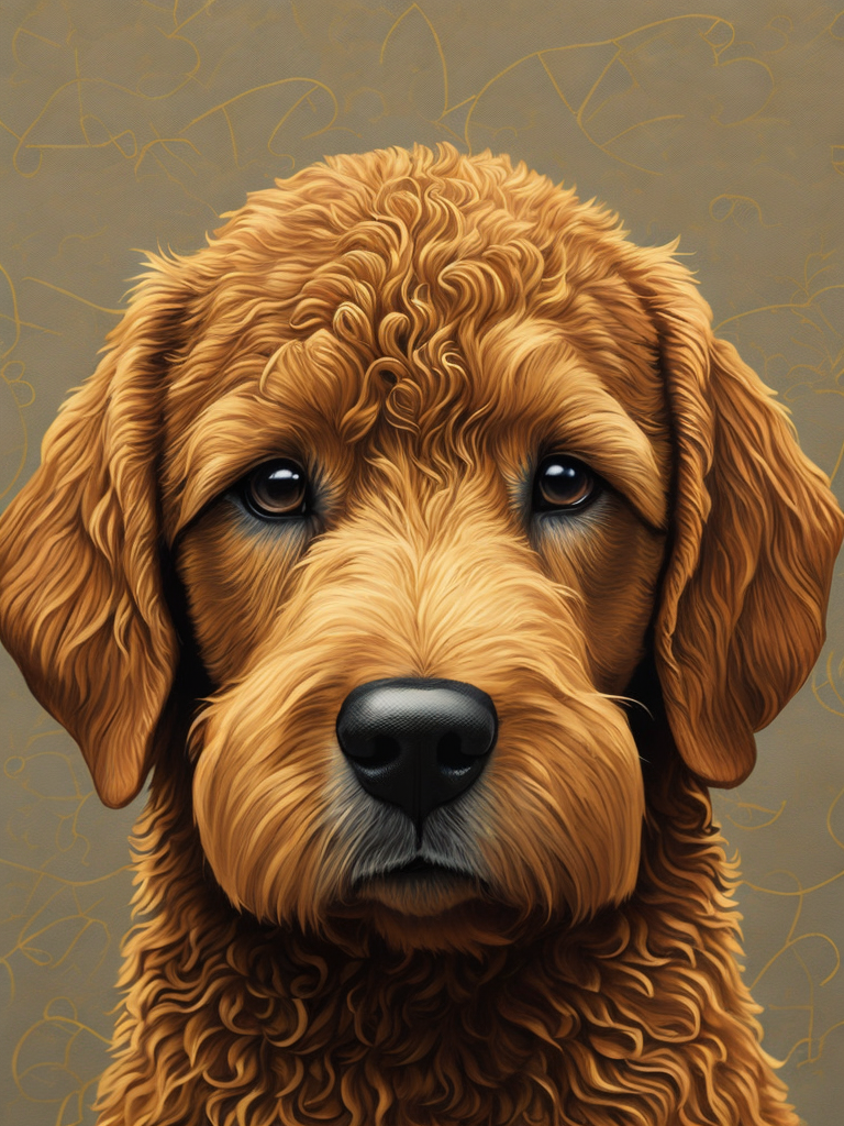 golden doodle dog by Alex Gross