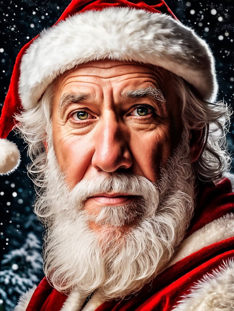 This artwork of the Santa Clause by George Wilson is an eye-catching poster-style drawing and illustration representing the iconic pulp style.