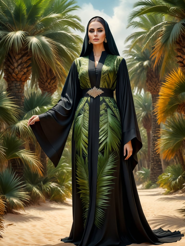 modern abaya made of palm tress leaves