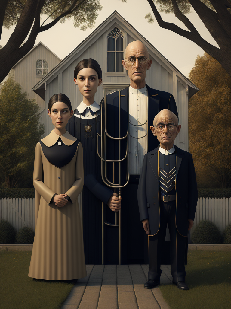 American Gothic Grant Wood, real life