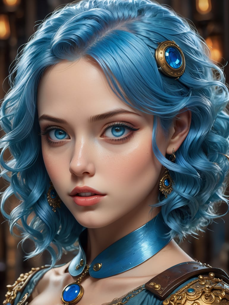 a close up of a cartoon girl with blue hair and blue eyes, disney art style, closeup character portrait, disney artstyle, close up character, character portrait closeup, stunning digital illustration, cartoon artstyle, cartoon art style, beautiful digital illustration, cute detailed digital art, art in the style of disney, highly detailed character, character art closeup, highly detailed character design