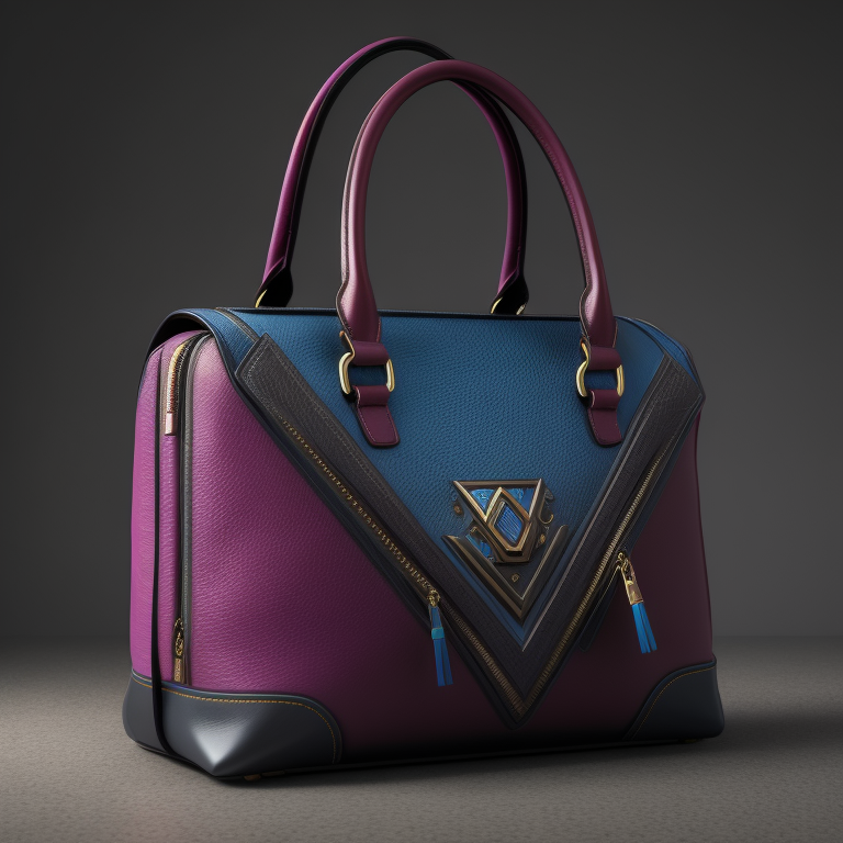 design women bag with magenta and blue colors