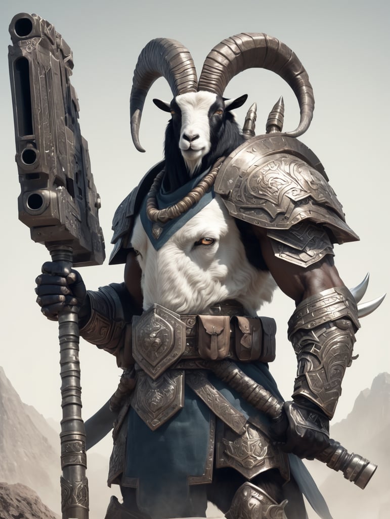 goat Warrior with giant gun