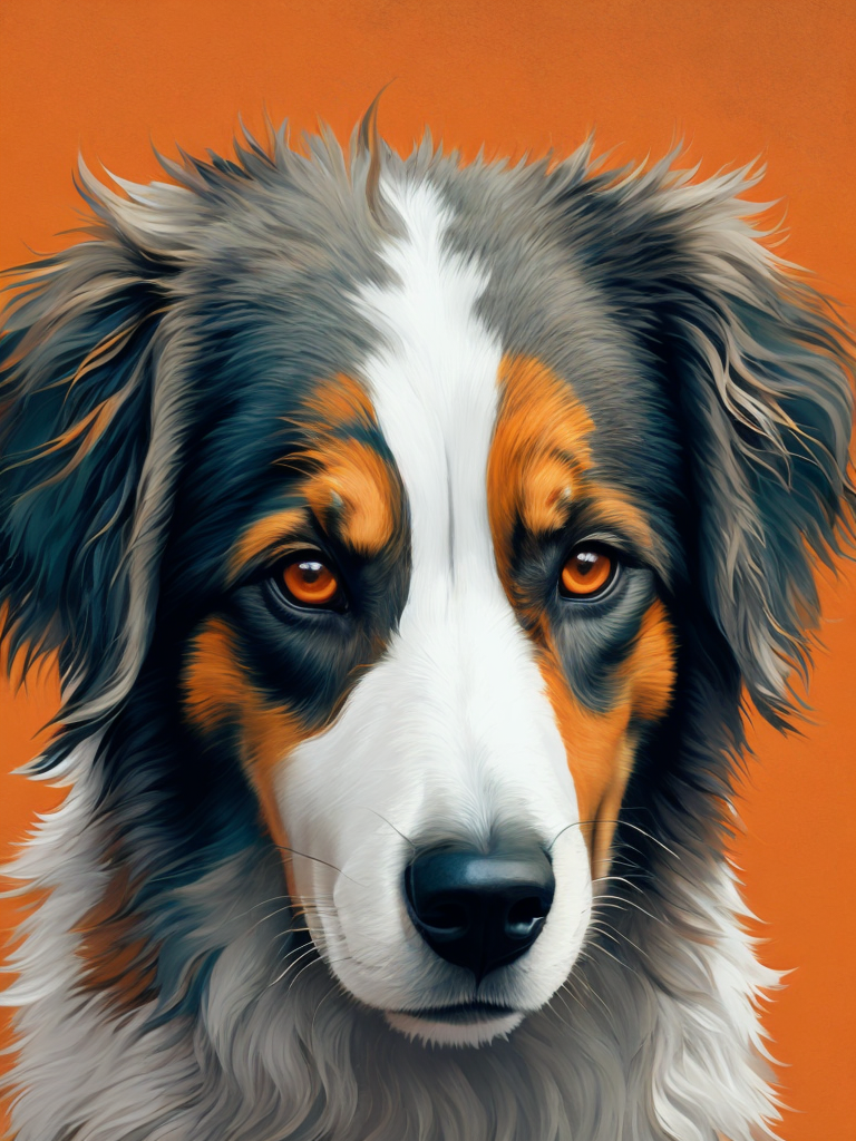 australian shepherd, Pablo Picasso style