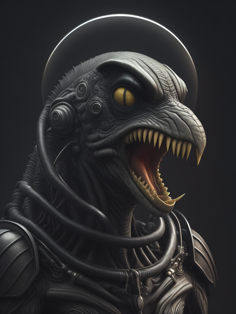 Alien xenomorph as a Homer Simpson