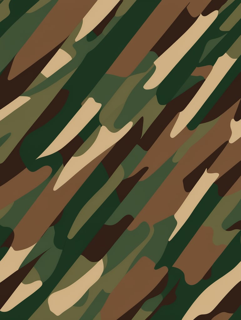 seamless camouflage pattern, green and brown colors, vector art, modern