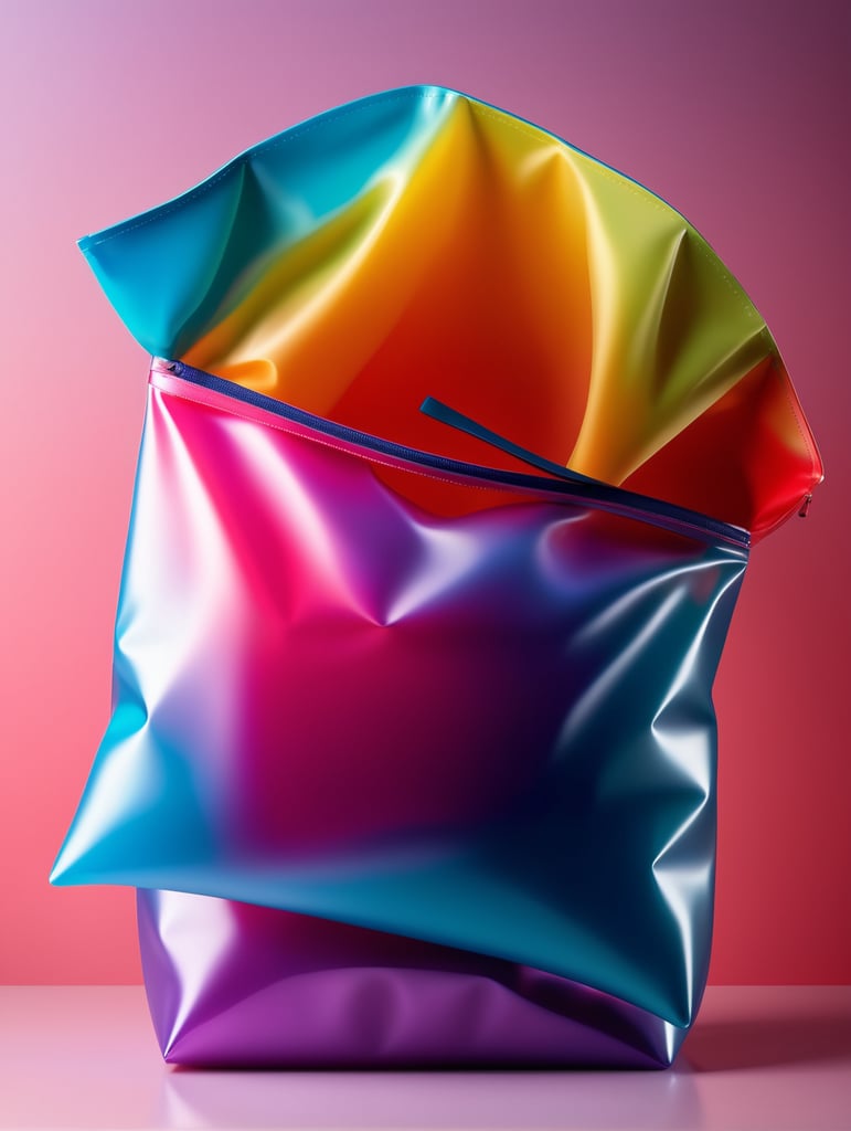 abstract soft body shapes inside a translucent bag, mixed material ::1 matte, glossy, flat finished, textured fabric ::1 in style of redshift rendering