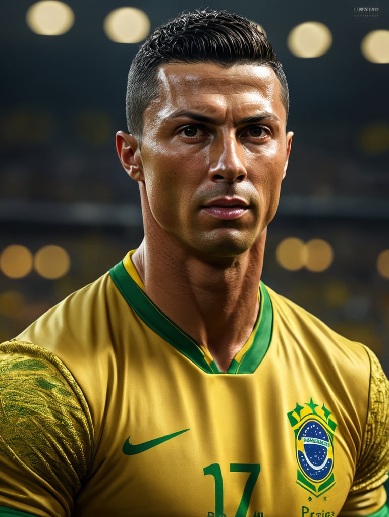 Cristiano Ronaldo com a camisa do Brasil