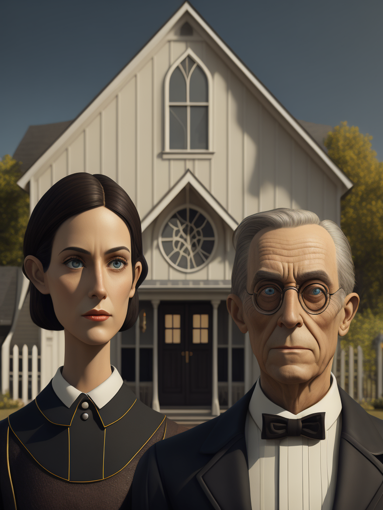 American Gothic Grant Wood, real life